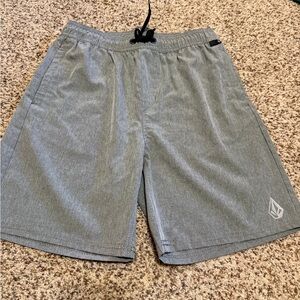 Volcom Boys Hybrid Kids Gray Shorts Size Large 14 - EUC